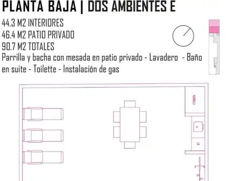 Departamento en Venta de 2 ambientes