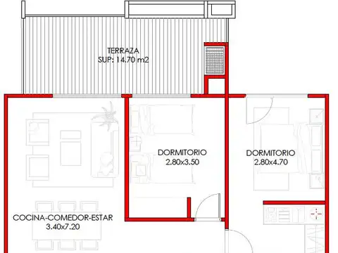 Departamento en Venta de 3 ambientes