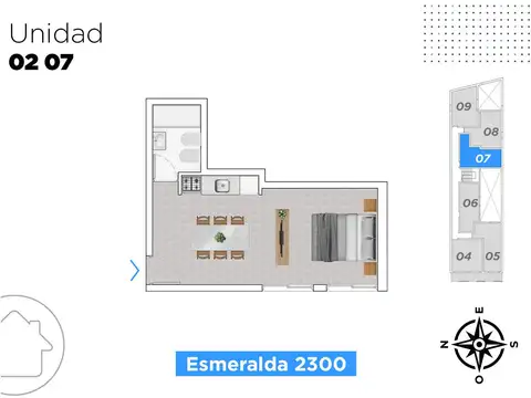 Departamento Monoambiente con 1 baño