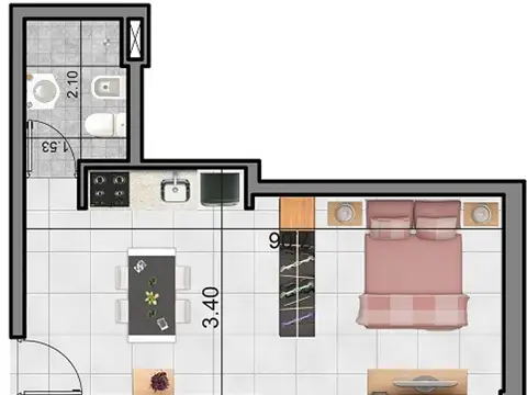 Departamento en Venta de Monoambiente