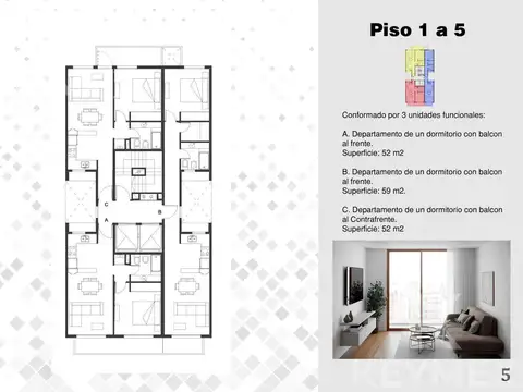 Departamento 4 ambientes con 2 baños