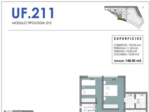 Departamento 4 ambientes con 2 baños