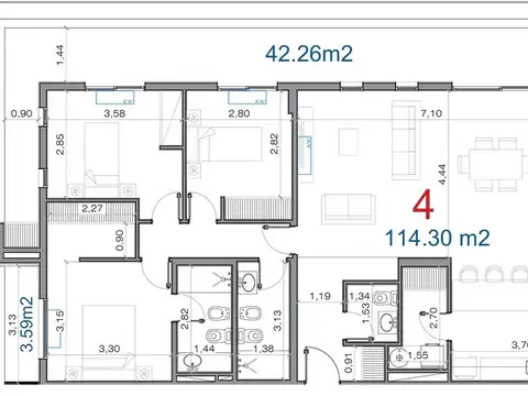 Venta Departamentos 4 Ambientes En Pozo  Padua Centro