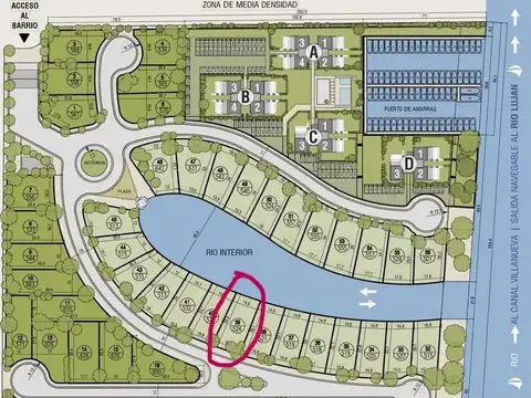 Lote al rio en venta Barrio Nautico Canal Villanueva 