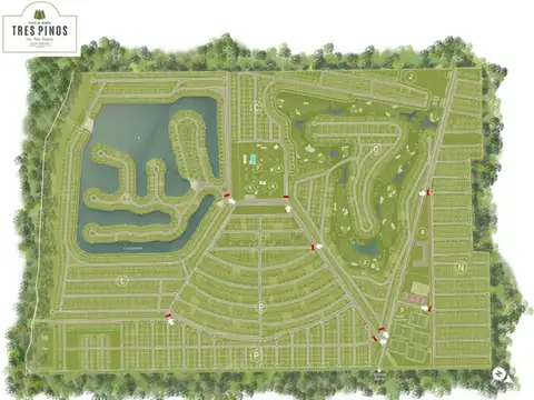 Lote al agua 1000m2 en Venta Tres Pinos Rodriguez