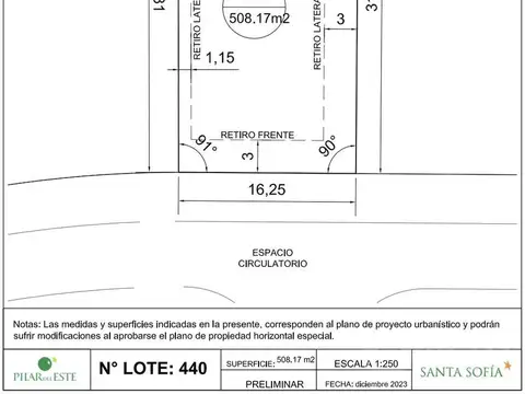 Terreno en Venta en Pilar Del Este, USD 20.000