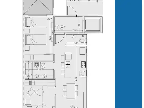 Departamento en Venta de 3 ambientes