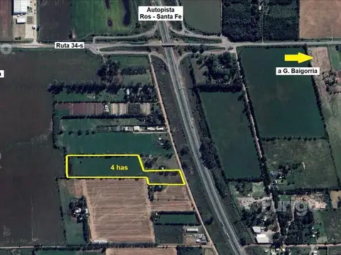 Terreno en  Ibarlucea sobre autopista Rosario - Santa Fe