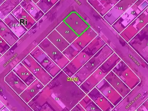 Terreno en Venta 20  mts Fondo