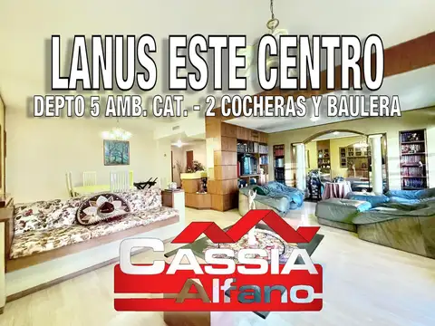 DEPARTAMENTO 5 AMBIENTES AL FRENTE  CAT. 2 COCHERAS Y BAULERA 204m2