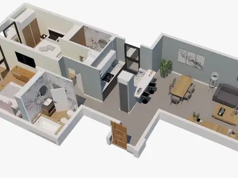 Departamento 3 ambientes con 2 baños