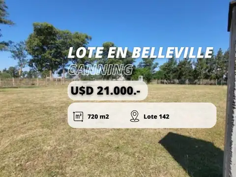 LOTE EN VENTA EN BARRIO BELLEVILLE CANNING