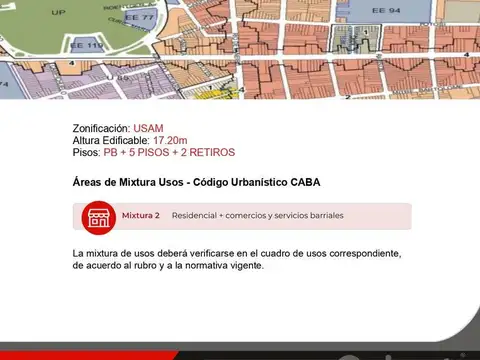 Terreno en Venta en Parque Centenario, USD 480.000