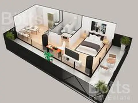 Departamento en Venta de 1 dormitorio