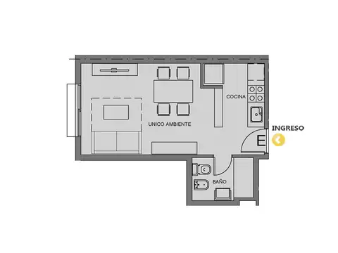 Venta departamento monoambiente Lourdes Rosario