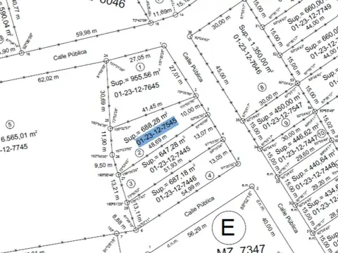 Terreno en Venta de 688,0 m2