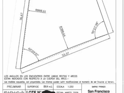Terreno en Venta de 864,0 m2