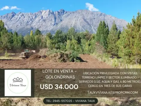 SE VENDE HERMOSO LOTE EN LAS GOLONDRINAS