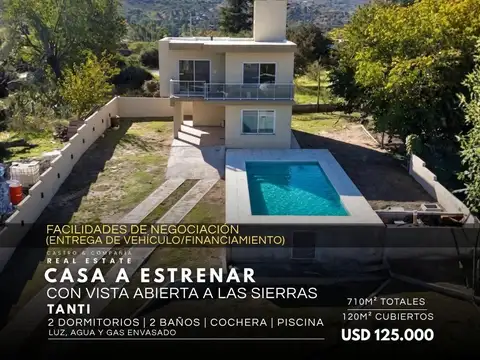 Venta Casa Premium De 2 Dormitorios Y Piscina A Estrenar Con Vista A Las Sierras – Tanti