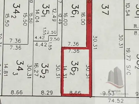 Terreno en Venta 8  mts Frente