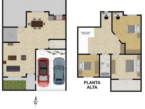 Casa 4 ambientes con 2 baños