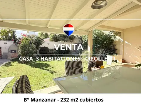 VENTA CASA EL MANZANAR 3 HABITACIONES CIPOLLETTI