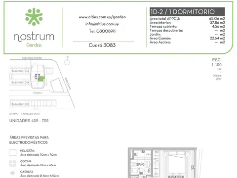 VENTA APARTAMENTO 1 DORMITORIO NOSTRUM GARDEN