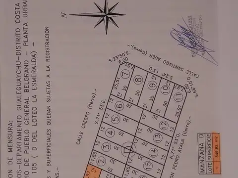 Terreno en Venta 11  mts Frente