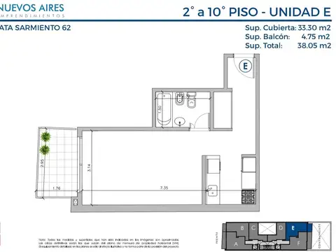 Departamento en el emprendimiento Fragata Sarmiento 62