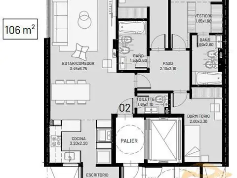 Departamento en Venta de 3 dormitorios
