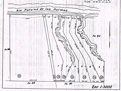 Rio / Arroyo Paraná de Las  Palmas Con Canal 100