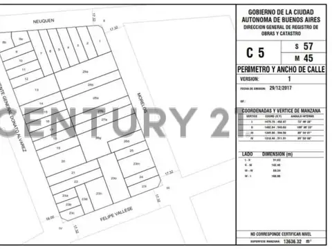 Terreno en Venta 8  mts Frente