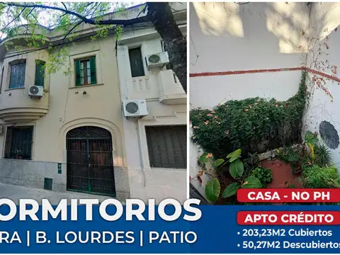 CASA EN VENTA 5 DORM. CON PATIO BARRIO LOURDES