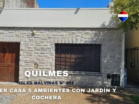 ALQUILER CASA 5 AMBIENTES CON JARDIN EN QUILMES