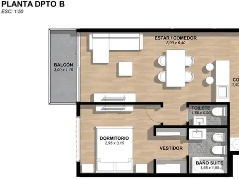 Departamento en Venta de 2 ambientes