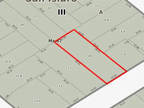 Terreno en Venta 14  mts Frente