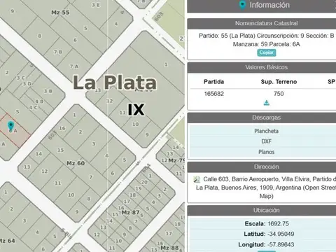 Terreno en Venta de 750,0 m2