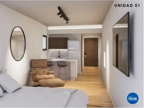 Departamento 2 ambientes con 1 baño