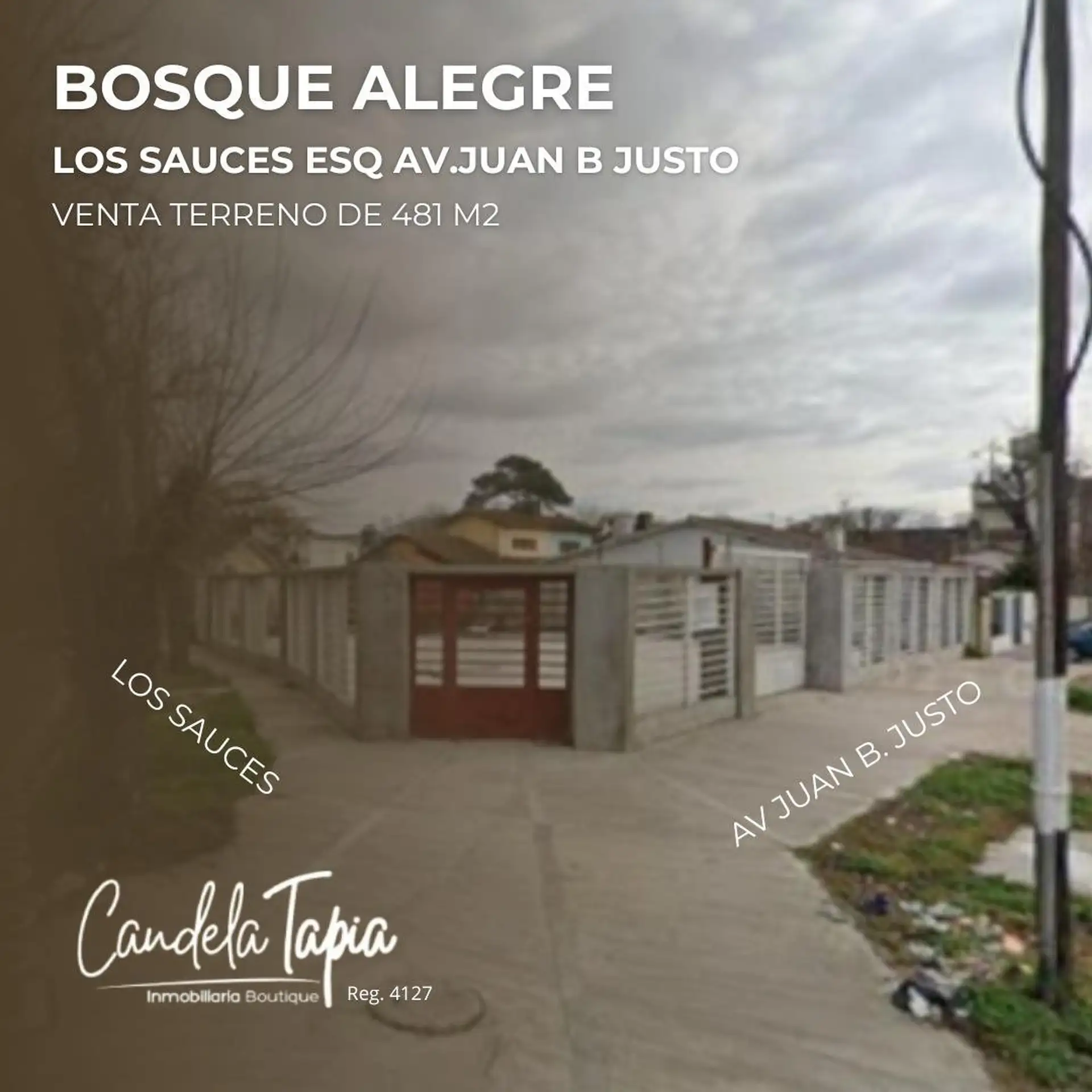 Venta de lote en esquina 481m² sobre Av. Juan B. Justo