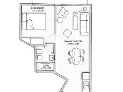 Departamento en Venta de 1 dormitorio