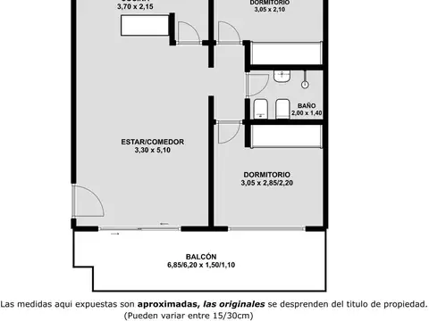 Departamento 3 ambientes con 1 baño