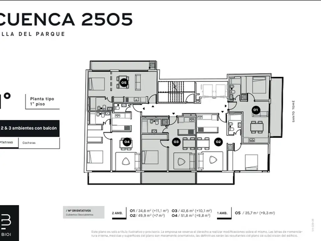 1 y 2 ambientes | Edificio en construcción  en Villa del Parque