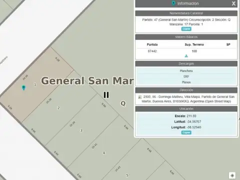 Terreno en Venta en Villa Maipu, USD 48.000
