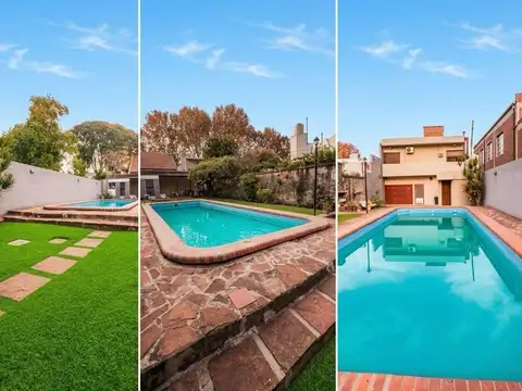 Casa (8,70x54) 6 ambientes 2 plantas 2 cocheras jardín y pileta en Villa Pueyrredon