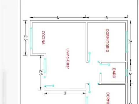 Casa 3 ambientes con 1 baño
