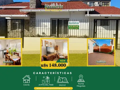 Chalet reciclado a metros del mar en Punta Mogotes