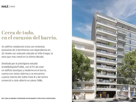 Departamento en Venta en Villa Crespo, USD 430.000