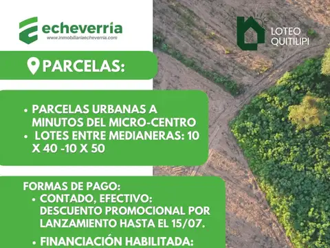 TERRENOS/FRACCIONES/LOTEOS - LOTEOS - QUITILIPI