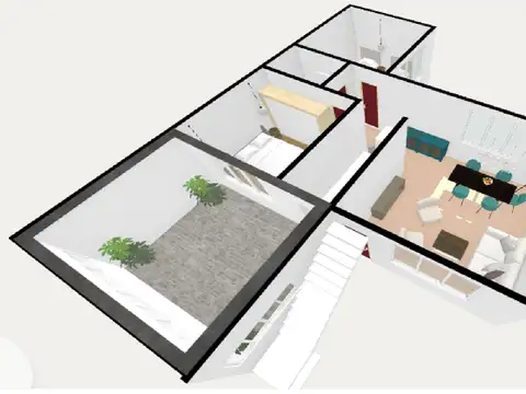 Depto Tipo Casa 3 ambientes con 1 baño