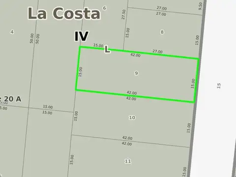 Terreno en Venta 15  mts Frente